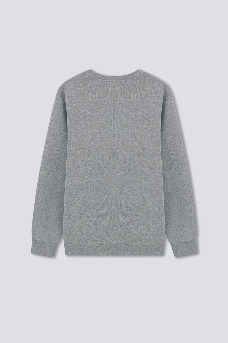 Merino-Blend French Rib Crew Neck Sweater | Grey EBC054 Merino-Blend French Rib Crew Neck Sweater | Grey EBC054