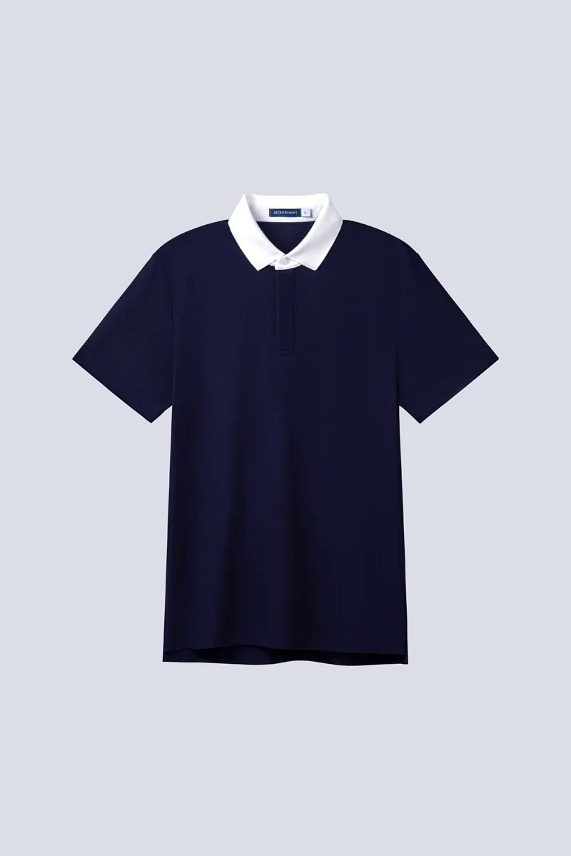 Pique Contrast Collar Polo | Navy NNY096 Pique Contrast Collar Polo | Navy NNY096