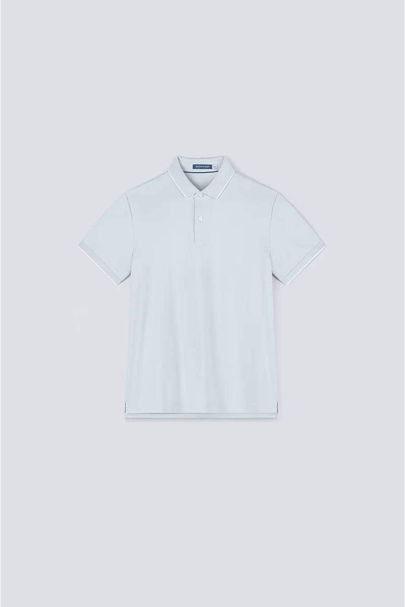 Pique Tipped Polo | Light Blue BLE237