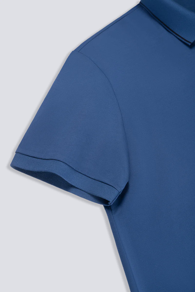 Super Soft Pique Tipped Polo | Blue NYE075 Super Soft Pique Tipped Polo | Blue NYE075