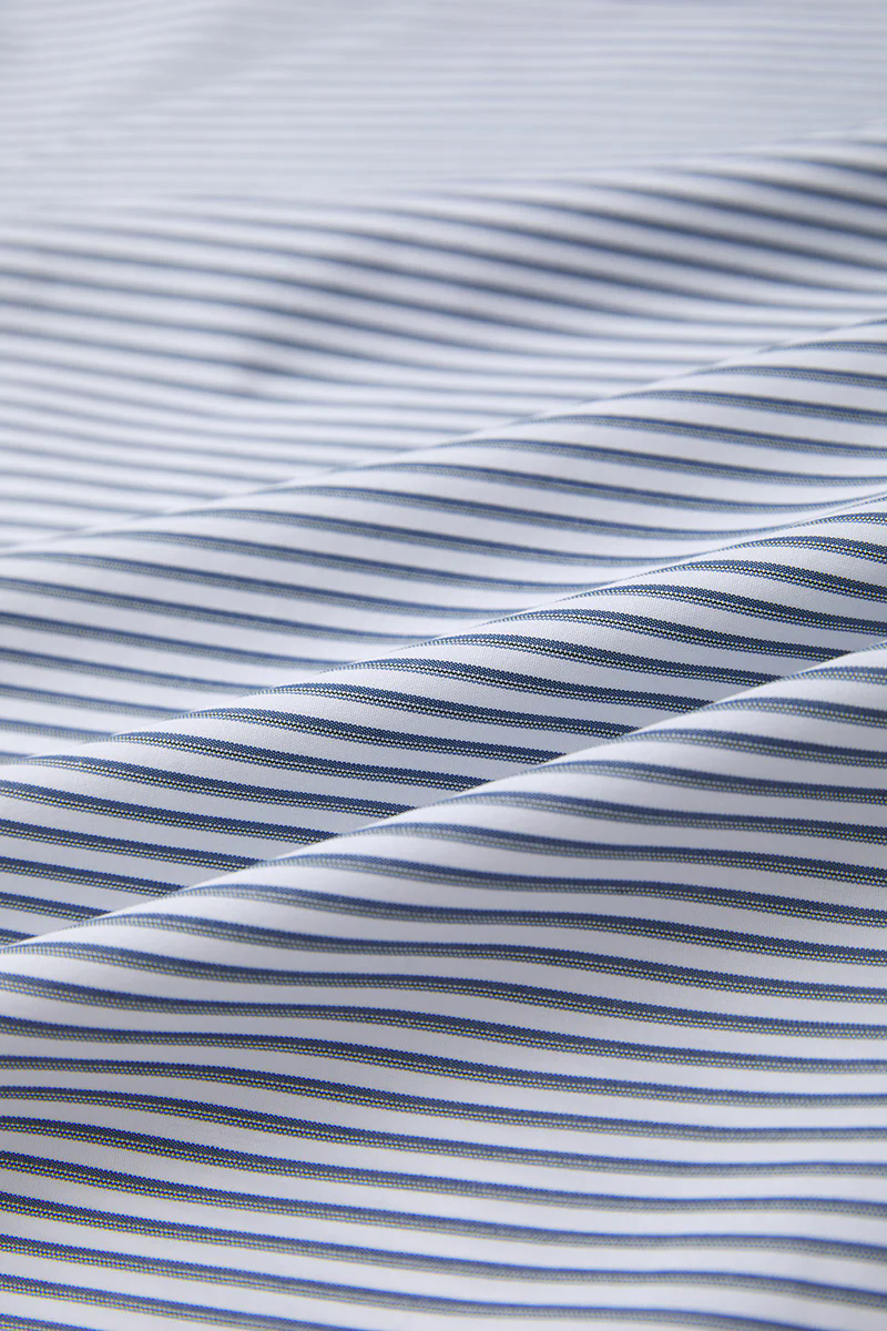 Waterless Dye Dress Shirt  | Dark Blue Stripes 22565N