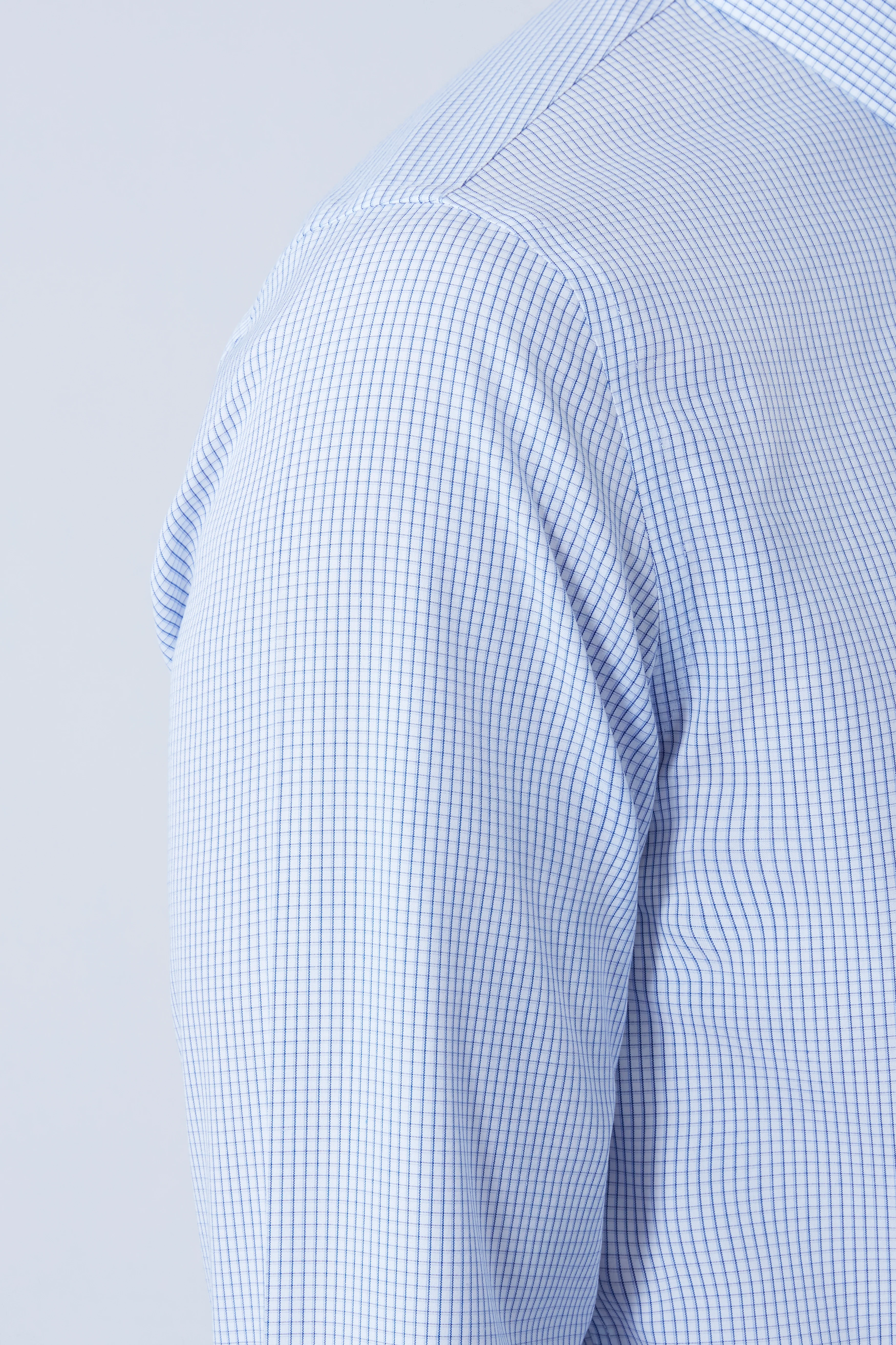 Wrinkle-Free Poplin Dress Shirt | Blue Check 15104N