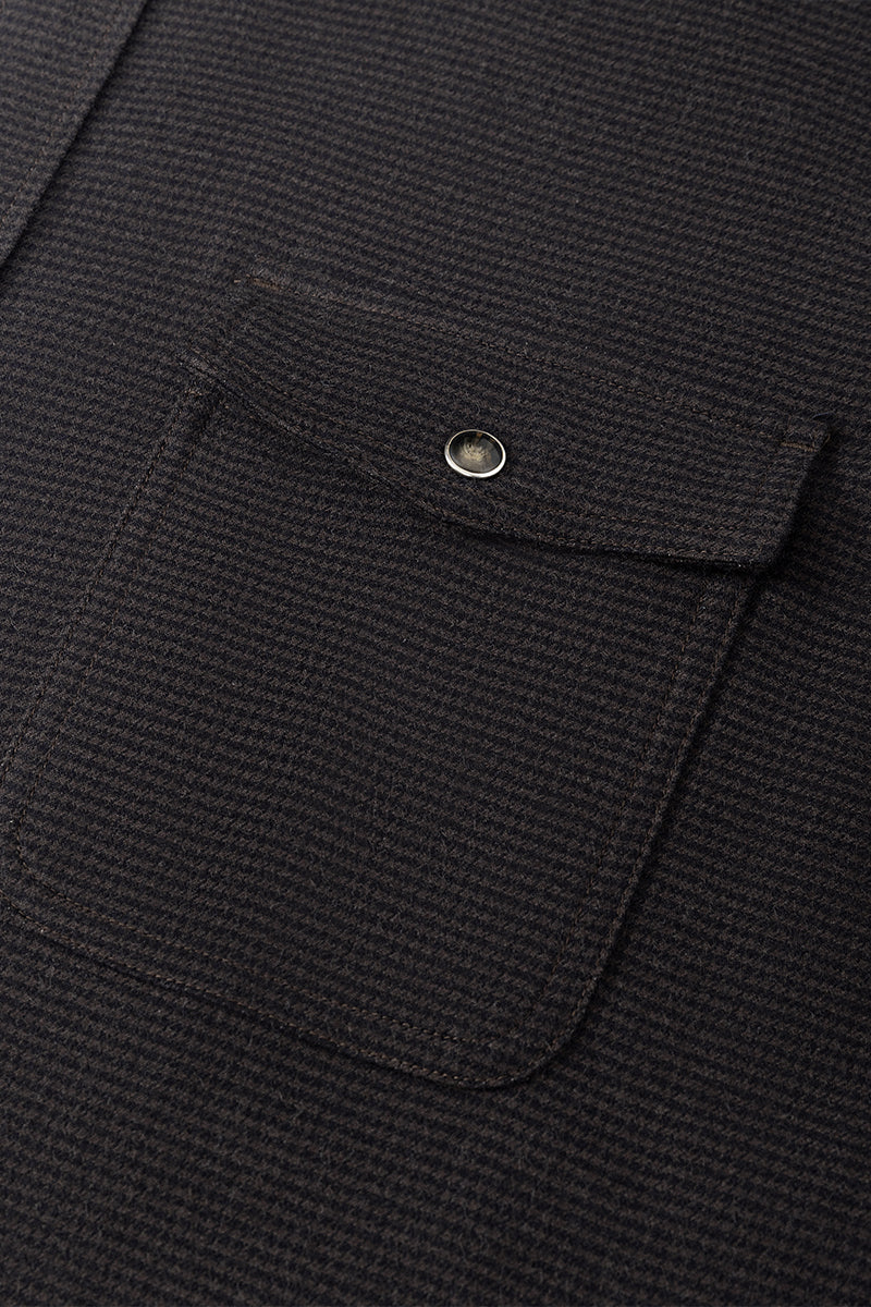 HeatGuard Casual Shirt Jacket | Brown Semi Plain 6098NZ HeatGuard Casual Shirt Jacket | Brown Semi Plain 6098NZ