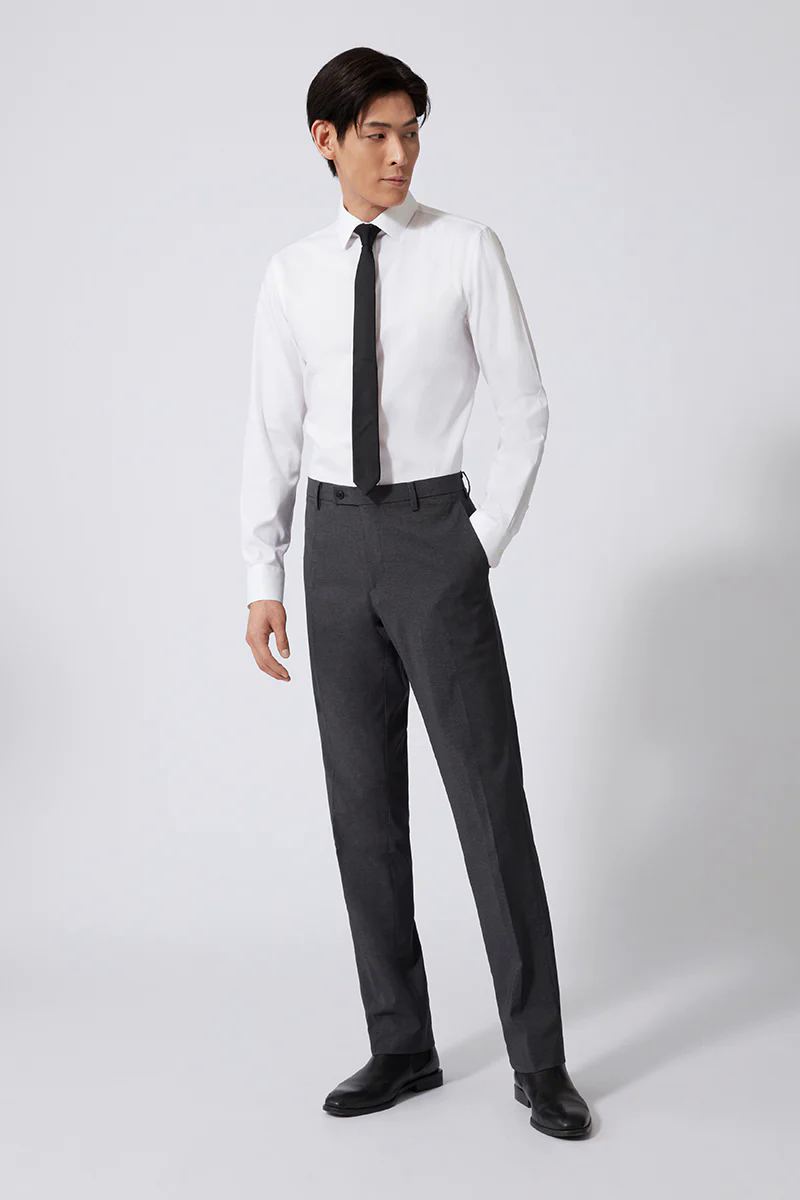 Wrinkle-Free Pinpoint Oxford Dress Shirt | White WH001Z