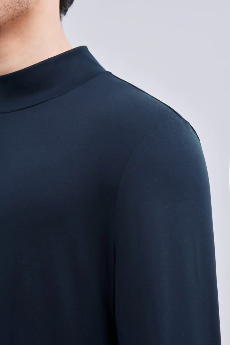 HeatGuard Mock Neck Long Sleeve T-Shirt | Navy NNY096 HeatGuard Mock Neck Long Sleeve T-Shirt | Navy NNY096