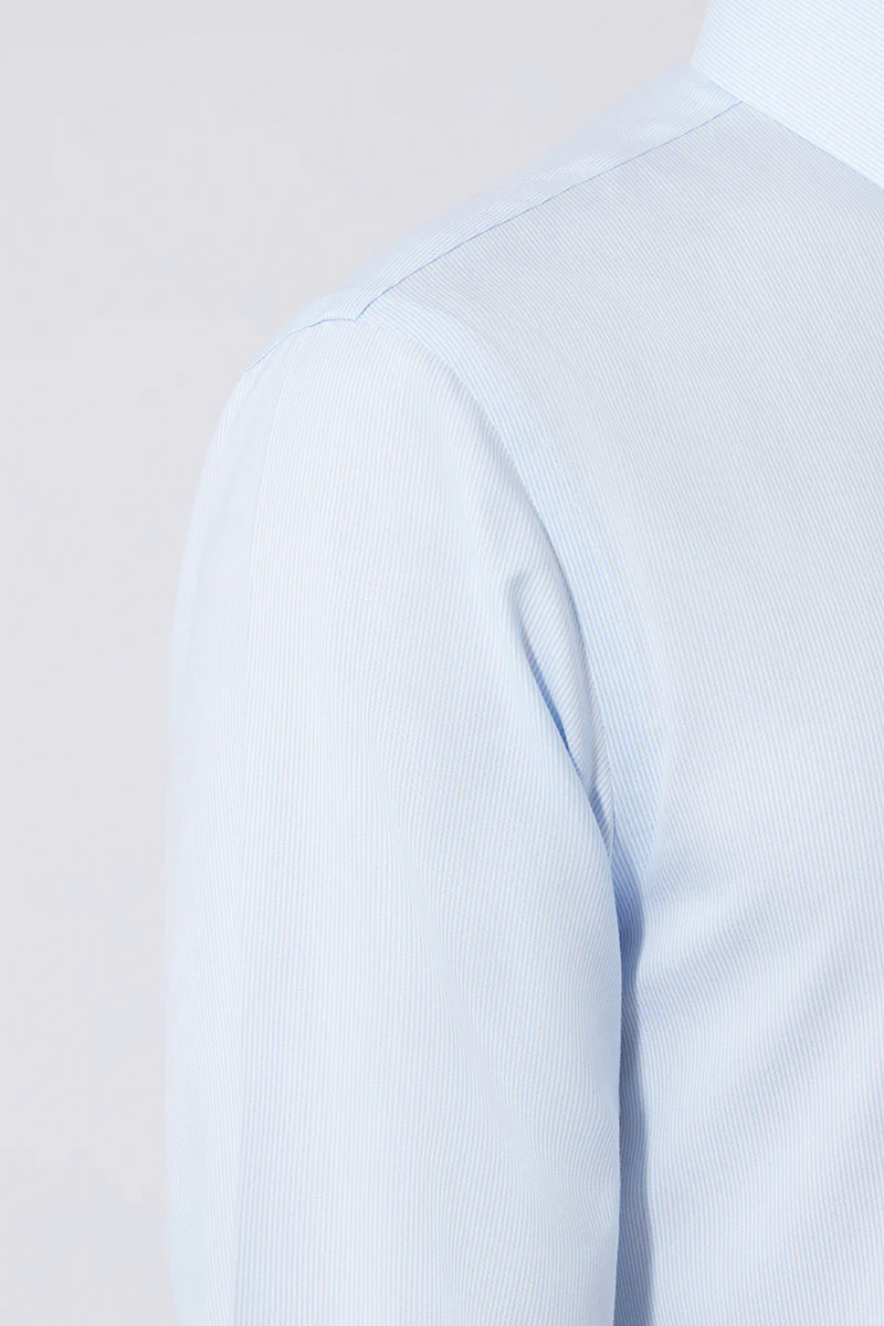 Wrinkle-Free Pinpoint Oxford Dress Shirt | Light Blue Stripes 1581NZ Wrinkle-Free Pinpoint Oxford Dress Shirt | Light Blue Stripes 1581NZ