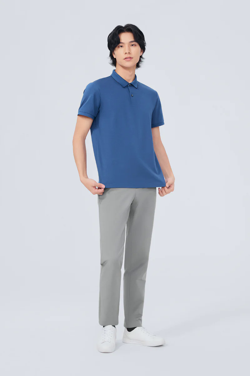 Super Soft Pique Tipped Polo | Blue NYE075 Super Soft Pique Tipped Polo | Blue NYE075