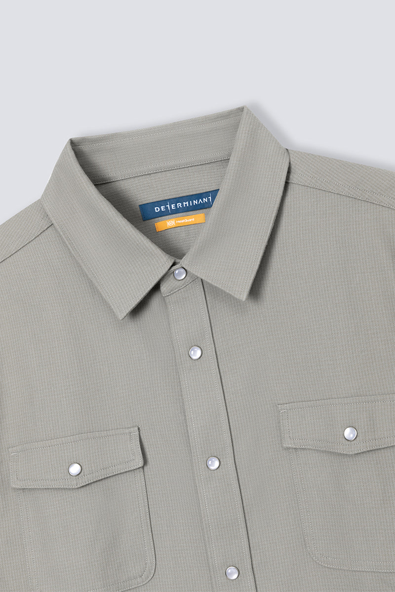 HeatGuard Casual Shirt Jacket | Khaki Semi Plain 6100NZ HeatGuard Casual Shirt Jacket | Khaki Semi Plain 6100NZ