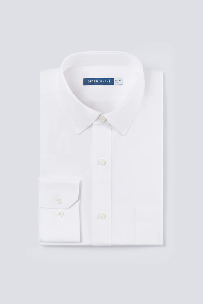 Wrinkle-Free Pinpoint Oxford Pocket Dress Shirt | White WH001Z