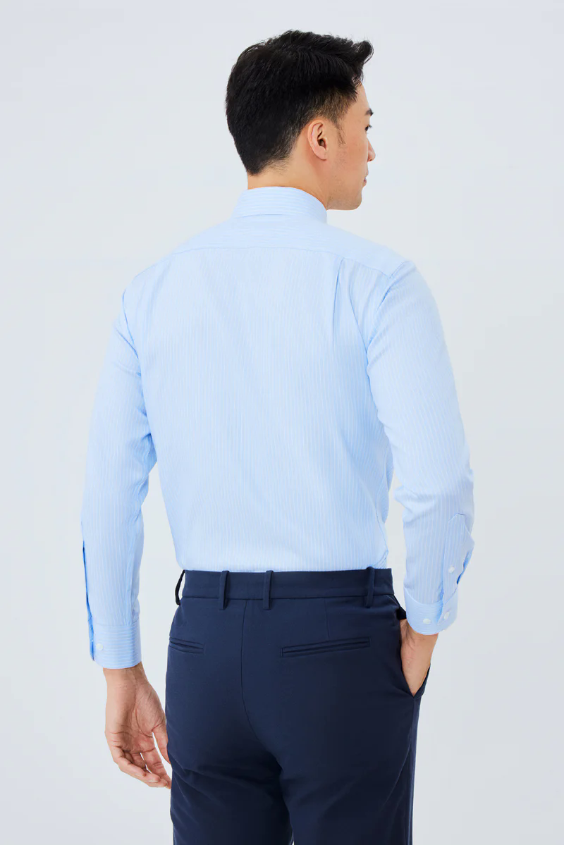 Wrinkle-Free Dobby Dress Shirt | Blue Stripes 8301NZ Wrinkle-Free Dobby Dress Shirt | Blue Stripes 8301NZ