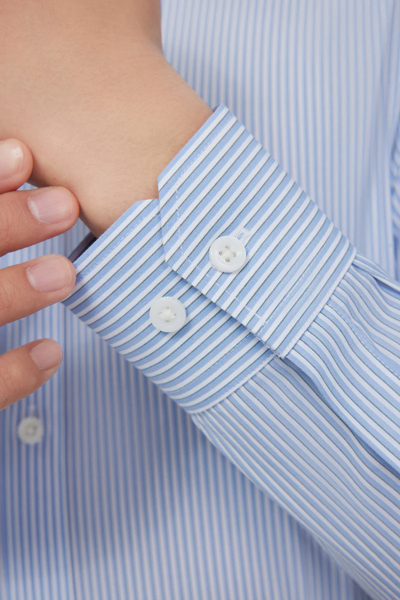 Wrinkle-Free Poplin Dress Shirt | Light Blue Stripes 25670N Wrinkle-Free Poplin Dress Shirt | Light Blue Stripes 25670N