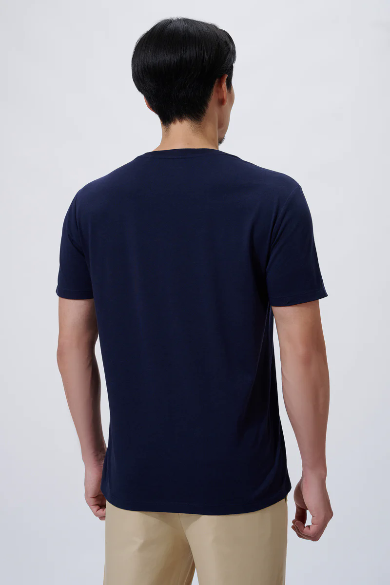 Supreme Cotton-Silk Crew Neck T-Shirt | Navy NYYD01 Supreme Cotton-Silk Crew Neck T-Shirt | Navy NYYD01