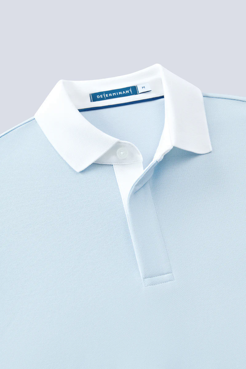 Pique Contrast Collar Polo | Light Blue BLE237 Pique Contrast Collar Polo | Light Blue BLE237
