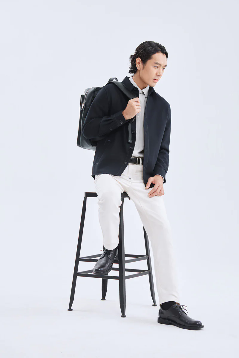 Brushed Contrast Stitch Shirt Jacket | Black BKFD01 Brushed Contrast Stitch Shirt Jacket | Black BKFD01