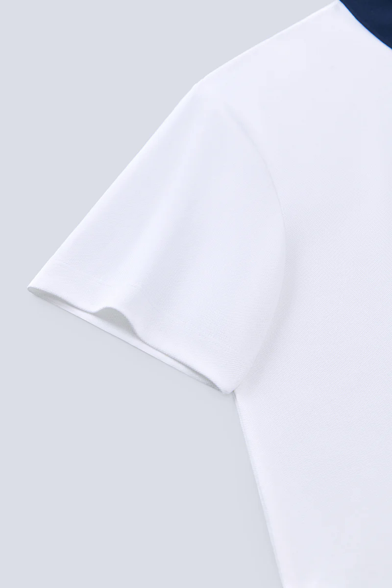Pique Contrast Collar Polo | White WH001Z Pique Contrast Collar Polo | White WH001Z