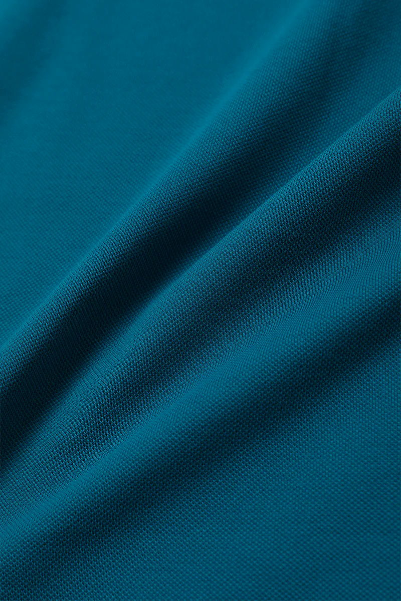 Pique Tipped Polo | Teal TQE060