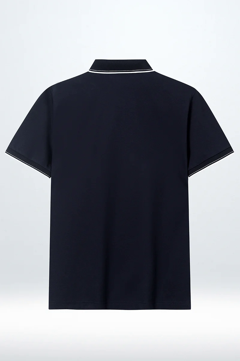 Pique Tipped Polo | Navy NNY096 Pique Tipped Polo | Navy NNY096
