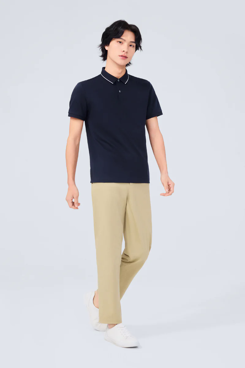 Super Soft Pique Tipped Polo | Navy NNY096 Super Soft Pique Tipped Polo | Navy NNY096