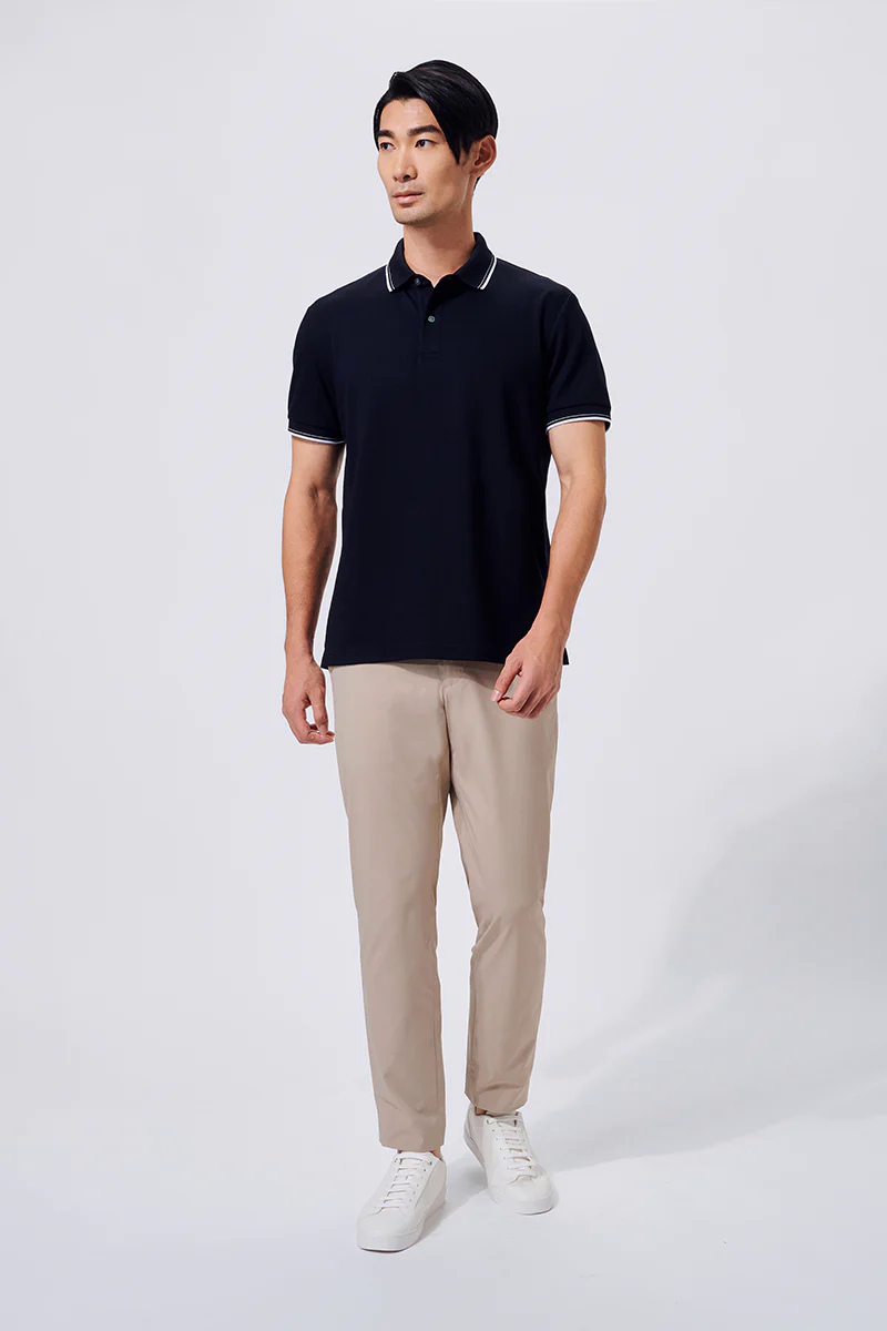 Pique Tipped Polo | Black BKFD01 Pique Tipped Polo | Black BKFD01