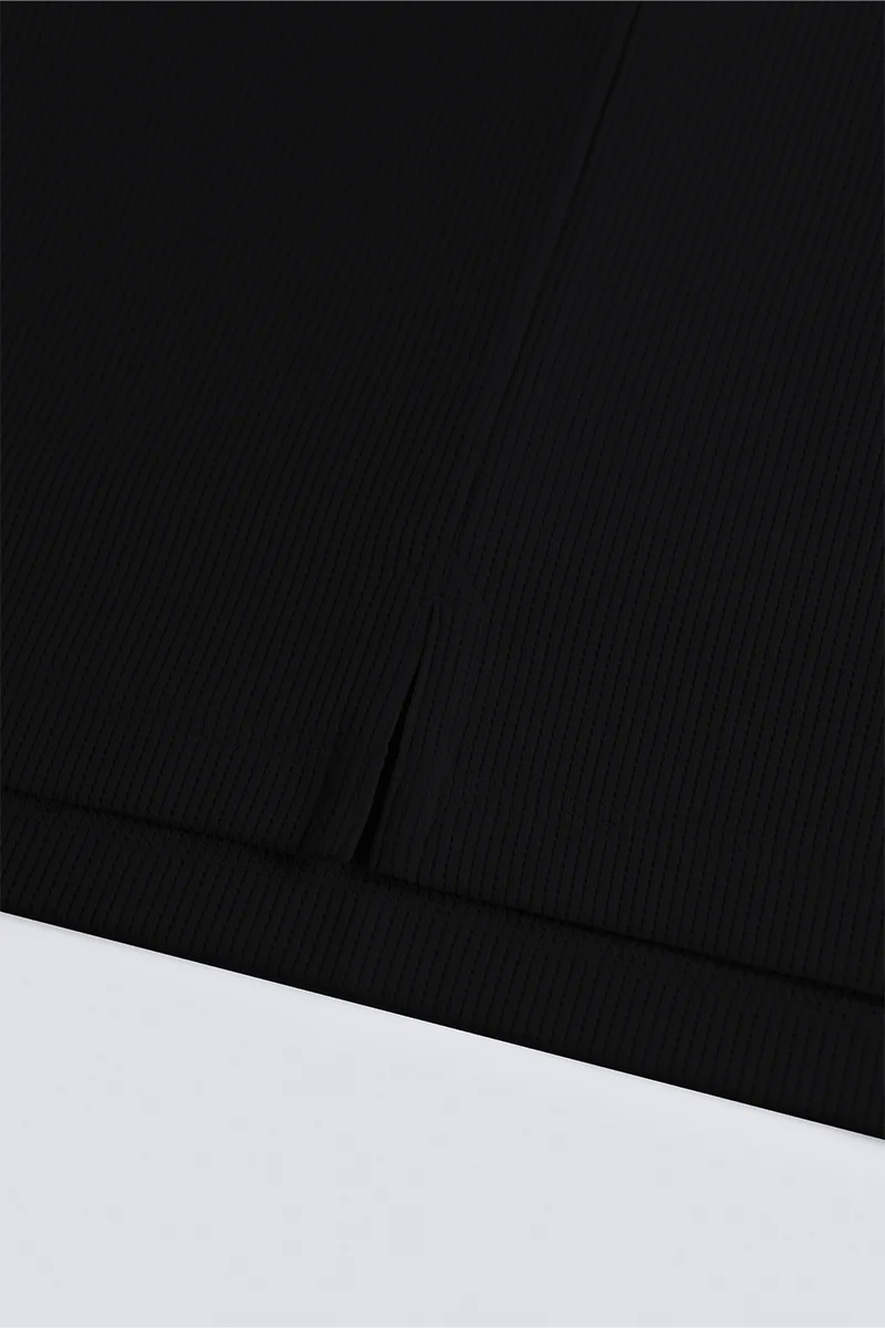 Waffle Crew Neck T-Shirt | Black BKFD01 Waffle Crew Neck T-Shirt | Black BKFD01