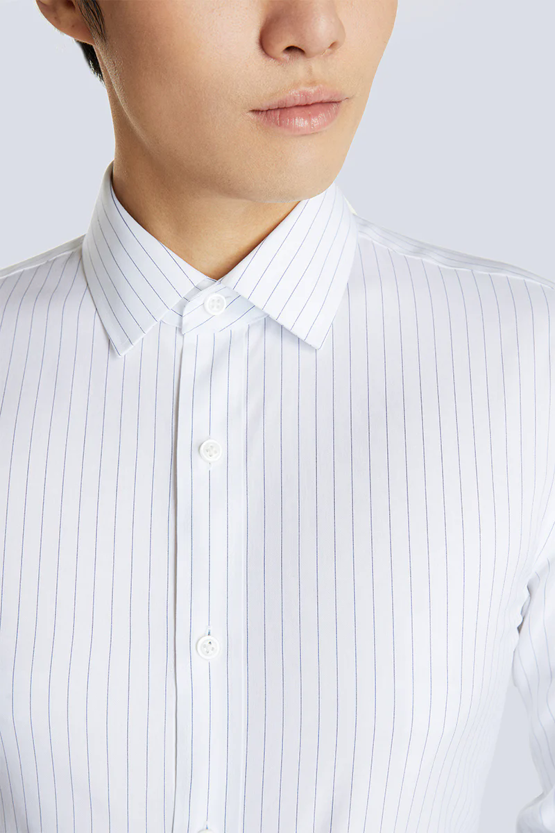 Wrinkle-Free Pinpoint Oxford Dress Shirt | Blue Stripes 9566DK Wrinkle-Free Pinpoint Oxford Dress Shirt | Blue Stripes 9566DK