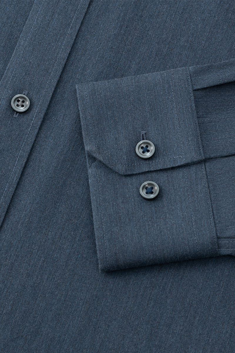 Wrinkle-Free Twill Heather Dress Shirt | Grey Blue 27790N