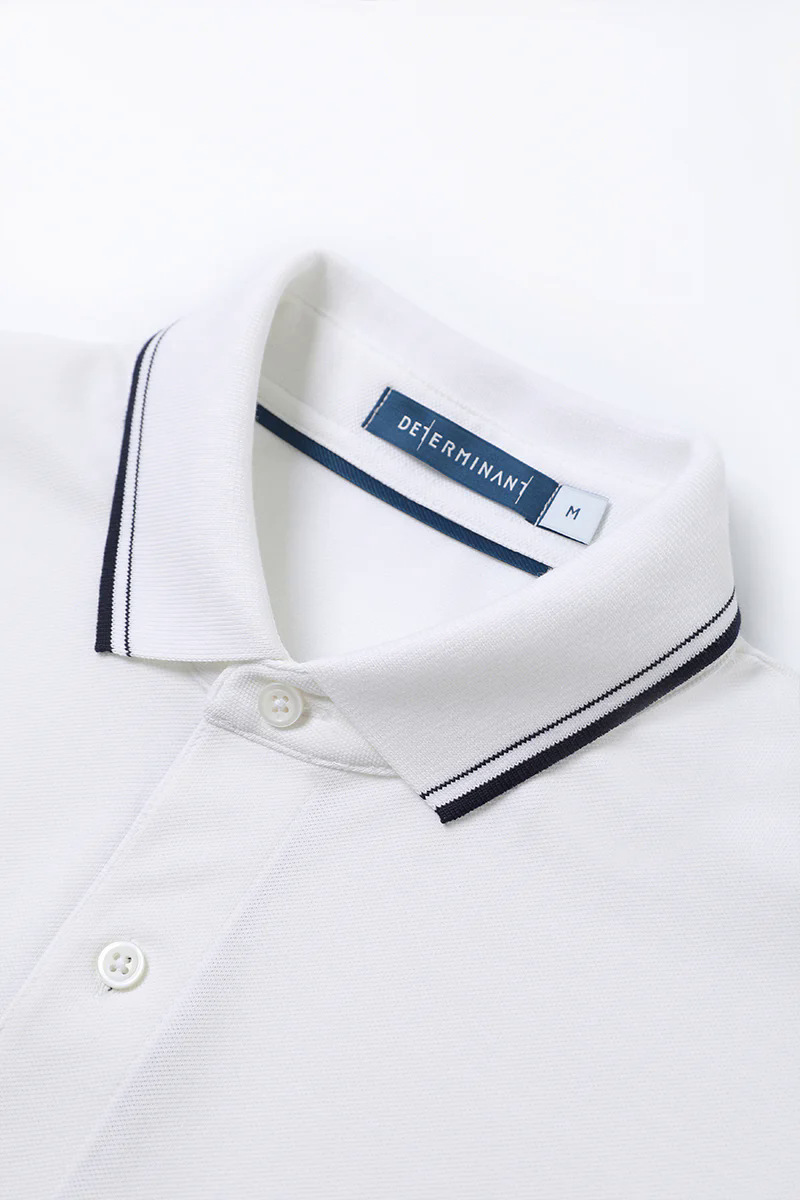 Pique Tipped Polo | White WH001Z