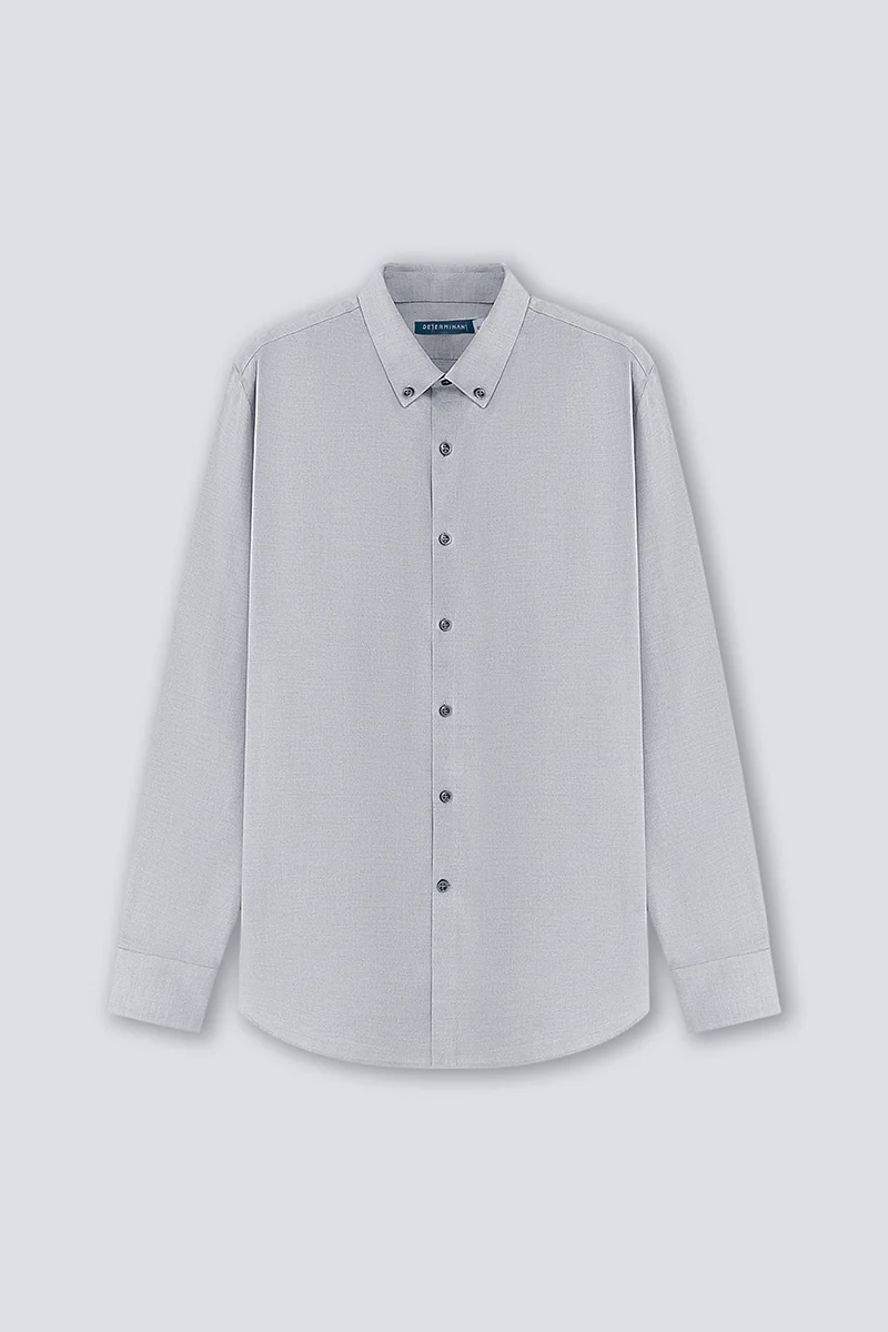 Waterless Dye Button-Down Smart Shirt | Grey 25238N