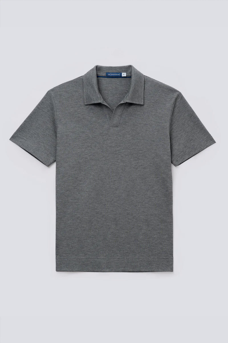 Regal Pique Buttonless Polo | Dark Grey EBCG30