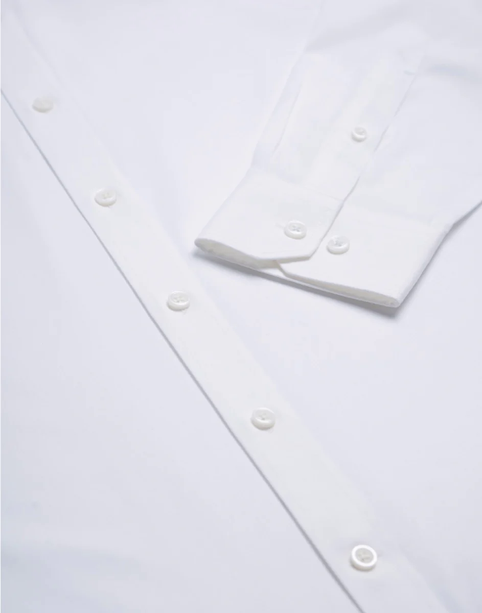 Wrinkle-Free Pinpoint Oxford Dress Shirt | White WH001Z