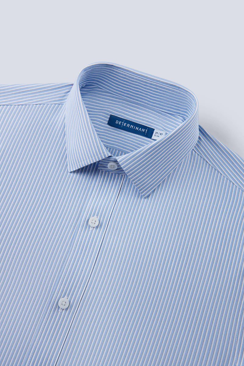 Wrinkle-Free Poplin Dress Shirt | Light Blue Stripes 25670N Wrinkle-Free Poplin Dress Shirt | Light Blue Stripes 25670N