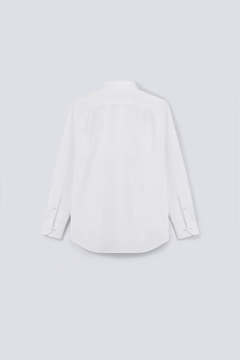 Wrinkle-Free Poplin Button-Down Dress Shirt | White WH001Z