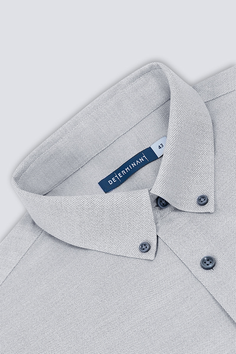 Waterless Dye Button-Down Smart Shirt | Grey 25238N