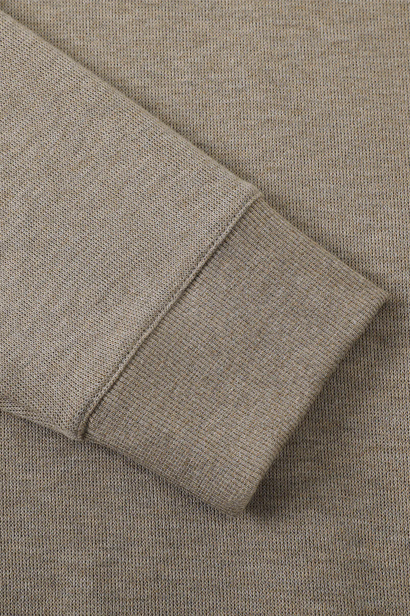 Merino-Blend French Rib Crew Neck Sweater | Khaki E7W025 Merino-Blend French Rib Crew Neck Sweater | Khaki E7W025