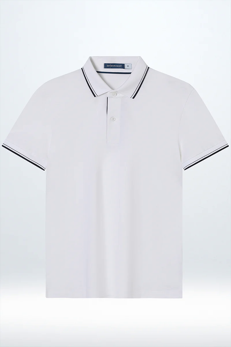 Pique Tipped Polo | White WH001Z