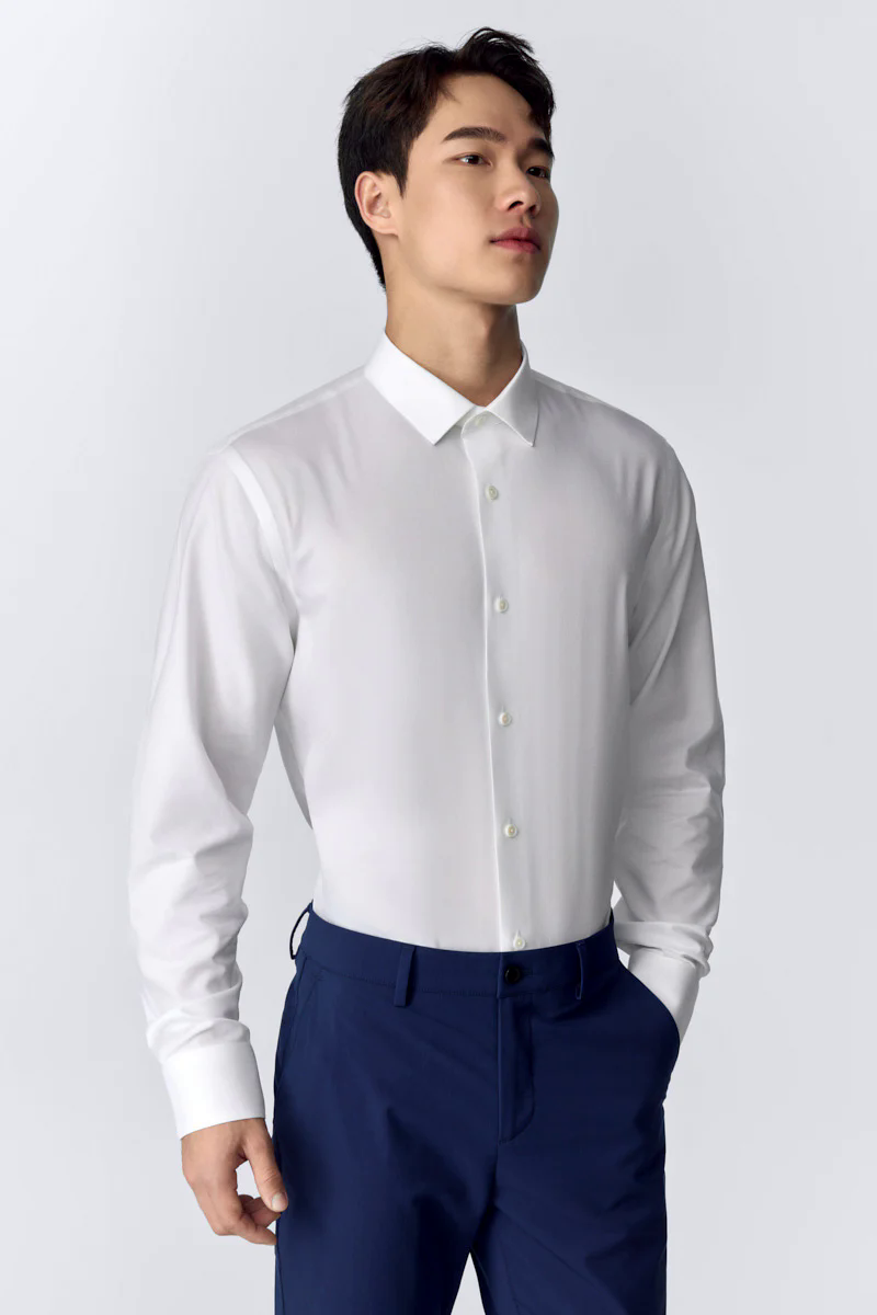 CottonSTRETCH Twill Dress Shirt | White WH001Z