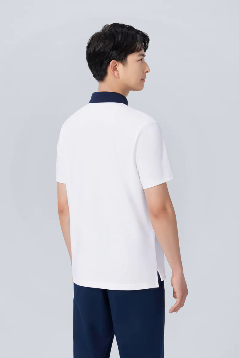 Pique Contrast Collar Polo | White WH001Z Pique Contrast Collar Polo | White WH001Z