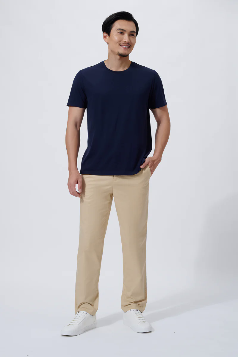Supreme Cotton-Silk Crew Neck T-Shirt | Navy NYYD01 Supreme Cotton-Silk Crew Neck T-Shirt | Navy NYYD01