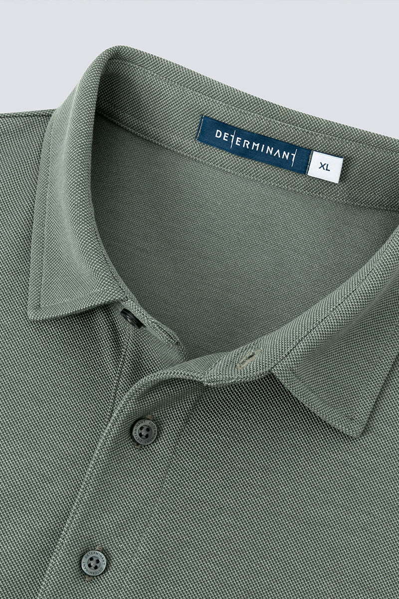 Waterless Dye Pique Polo | Olive GNYD01