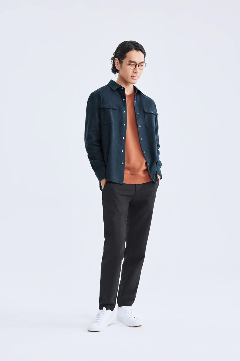 HeatGuard Casual Shirt Jacket | Navy Semi Plain 6099NZ HeatGuard Casual Shirt Jacket | Navy Semi Plain 6099NZ