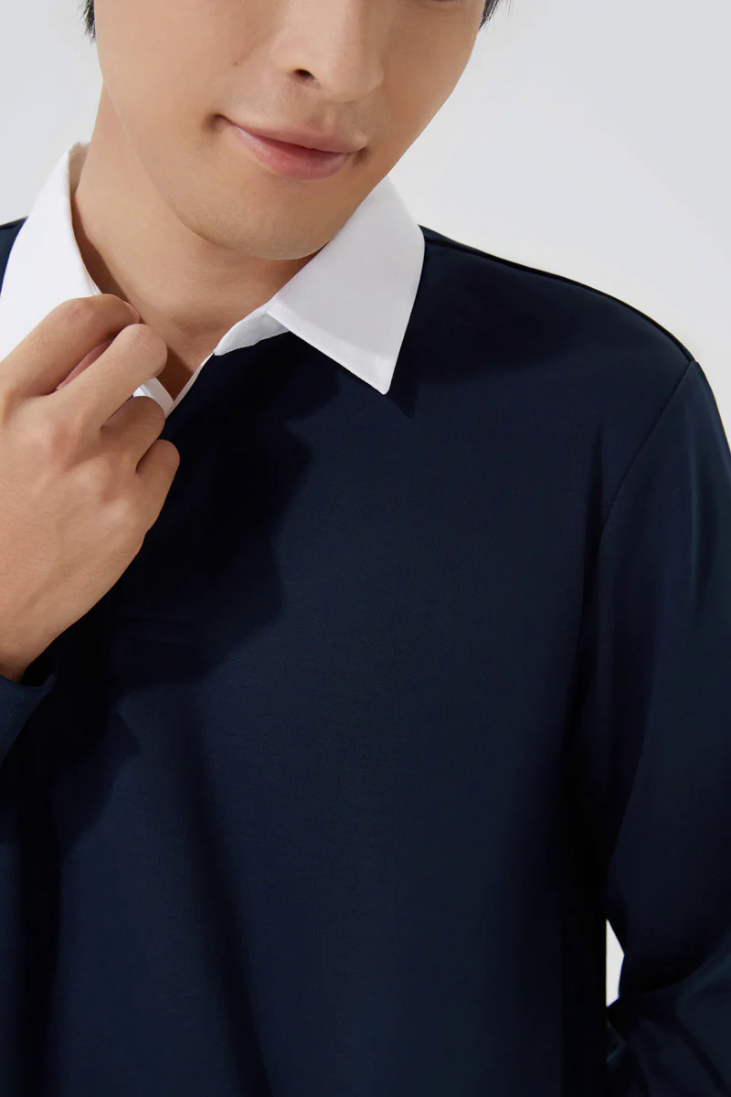 Regal Interlock Long Sleeve Rugby Shirt | Navy NNY096 Regal Interlock Long Sleeve Rugby Shirt | Navy NNY096