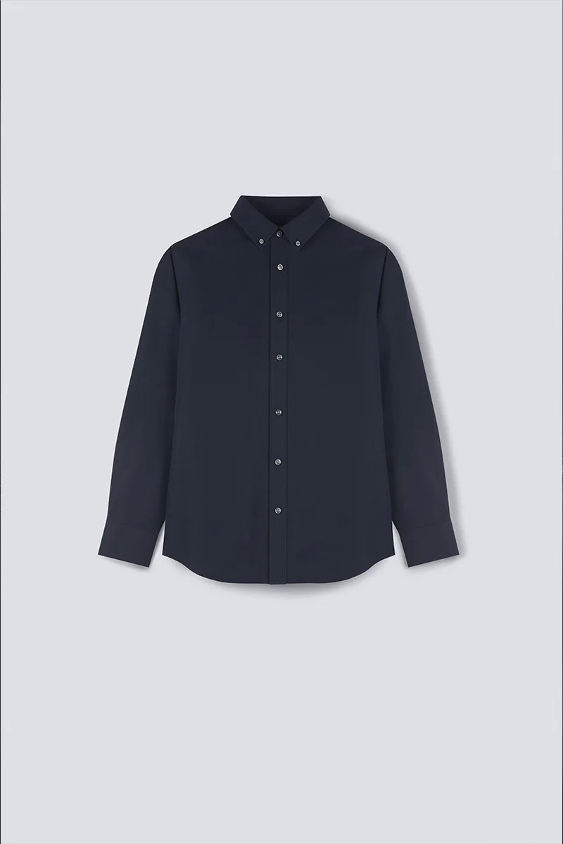 Wrinkle-Free Poplin Button-Down Dress Shirt | Navy 0053KM Wrinkle-Free Poplin Button-Down Dress Shirt | Navy 0053KM