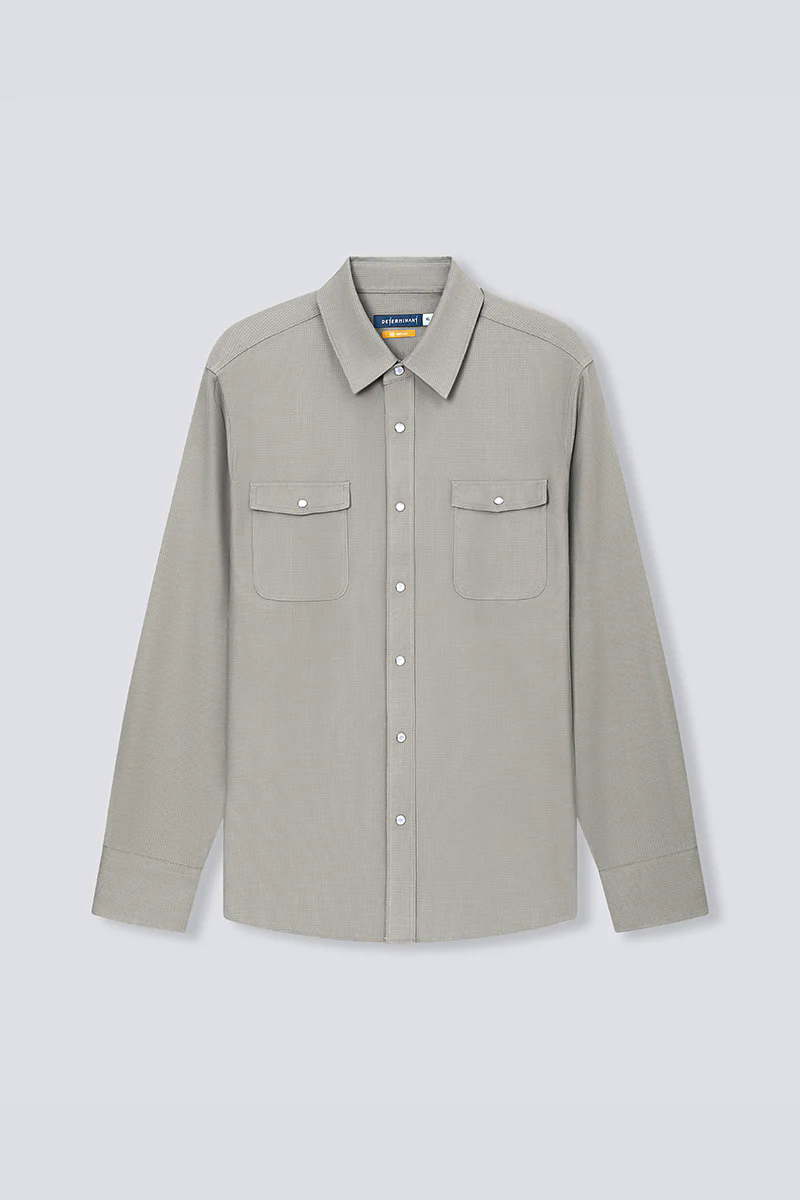 HeatGuard Casual Shirt Jacket | Khaki Semi Plain 6100NZ HeatGuard Casual Shirt Jacket | Khaki Semi Plain 6100NZ