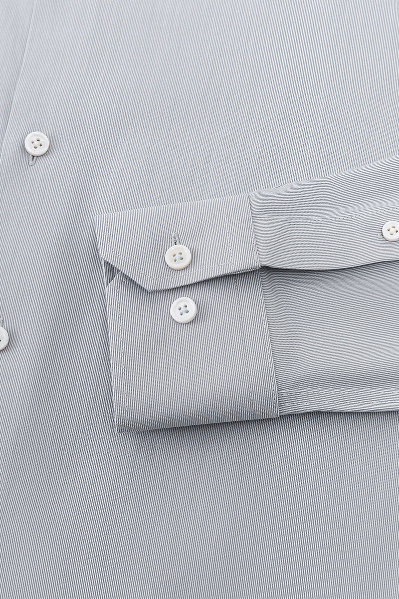 Supreme Cotton-Cashmere Dobby Dress Shirt | Grey Stripes 28700N