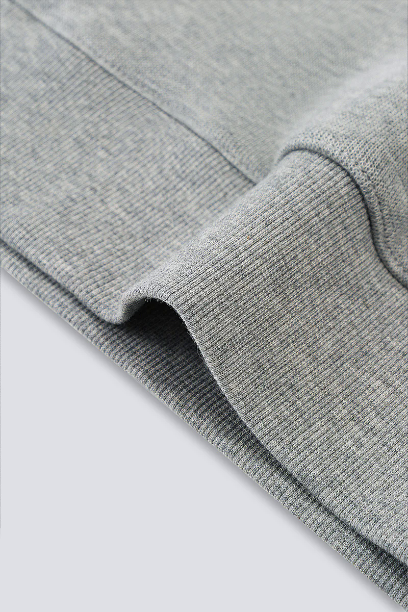 Merino-Blend Half Zip French Rib Sweater | Grey EBC054 Merino-Blend Half Zip French Rib Sweater | Grey EBC054