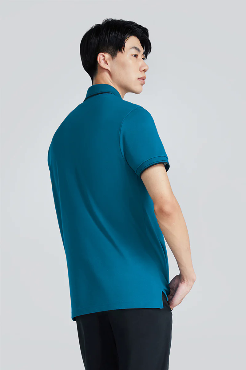 Pique Tipped Polo | Teal TQE060