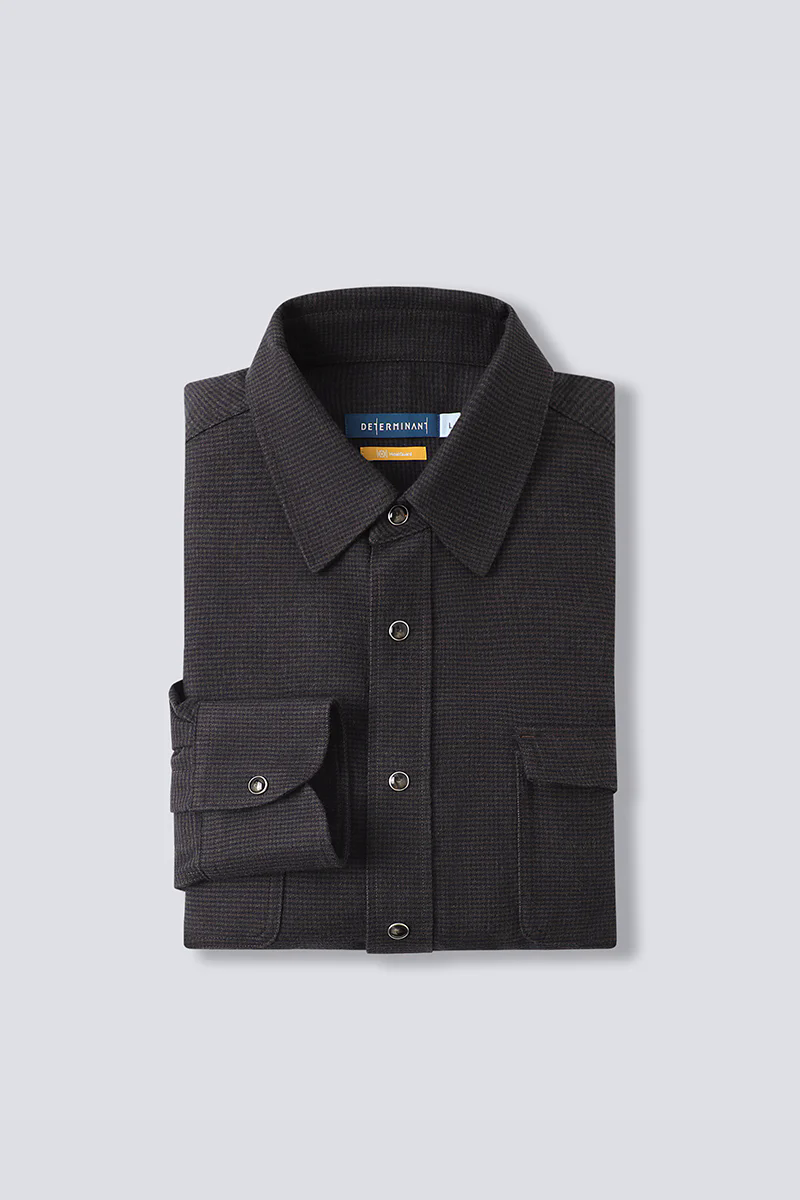 HeatGuard Casual Shirt Jacket | Brown Semi Plain 6098NZ HeatGuard Casual Shirt Jacket | Brown Semi Plain 6098NZ