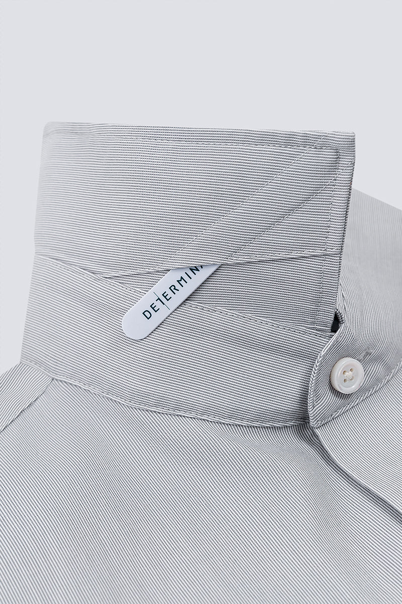 Supreme Cotton-Cashmere Dobby Dress Shirt | Grey Stripes 28700N