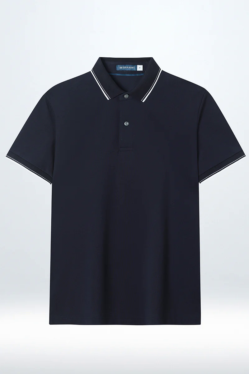 Pique Tipped Polo | Navy NNY096 Pique Tipped Polo | Navy NNY096