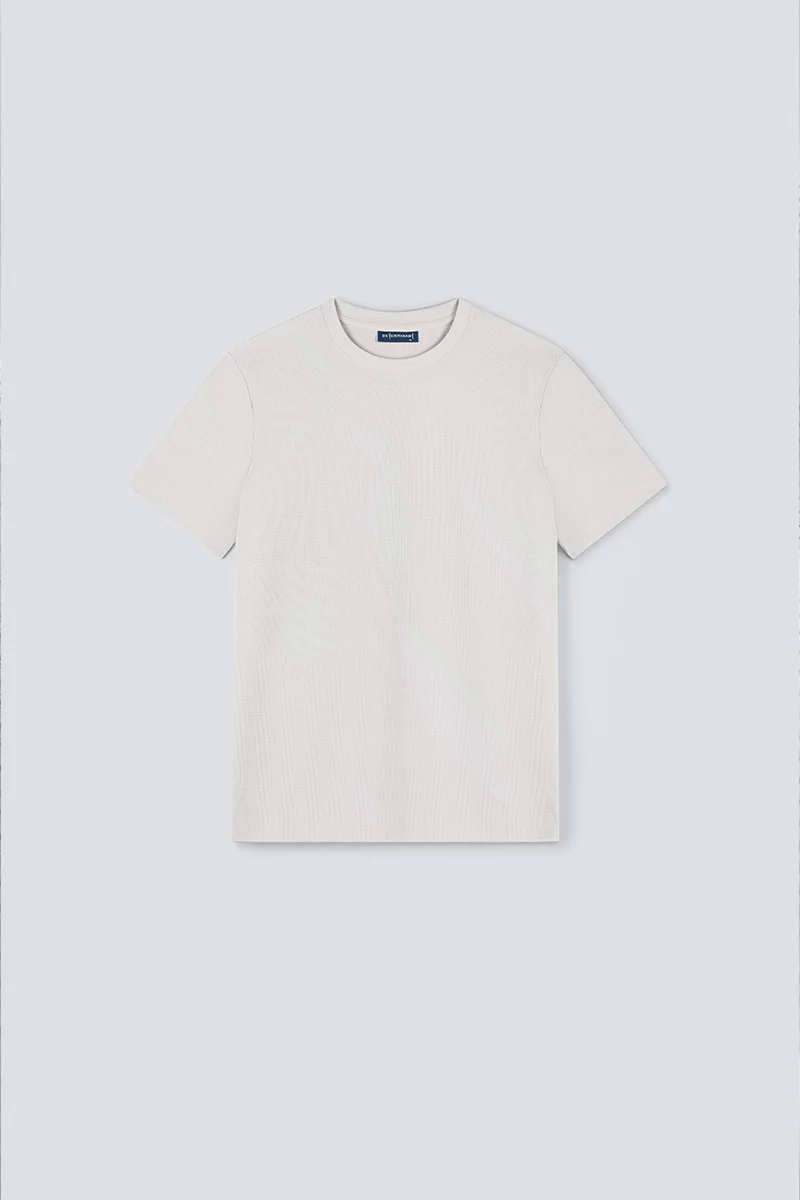 Waffle Crew Neck T-Shirt | Light Grey GYFL01 Waffle Crew Neck T-Shirt | Light Grey GYFL01
